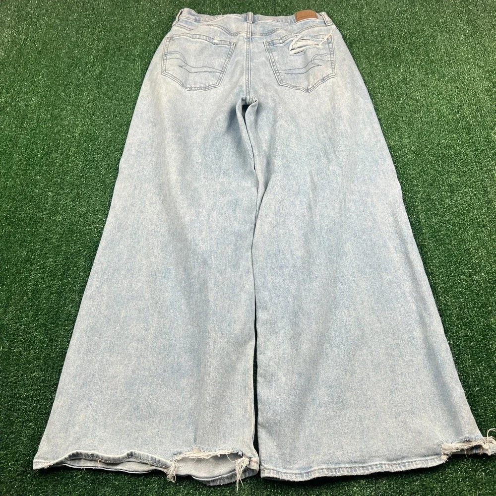 American Eagle Super High-Rise Ultra Wide Leg Jeans Women's 4 Short 28x28.5 Blue
